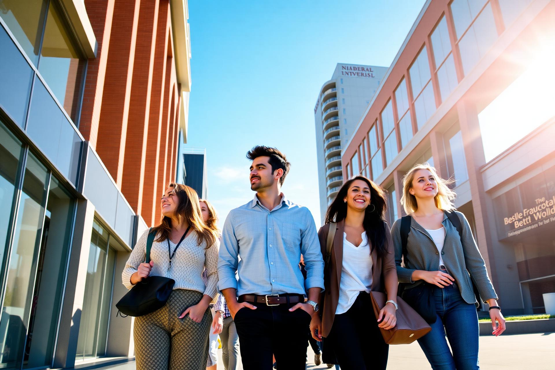 International students on a Melbourne campus